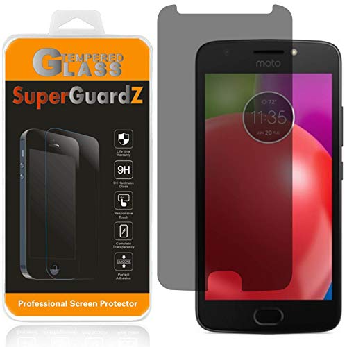 [2-Pack] for Motorola Moto E4 / Motorola Moto E (4th Gen) Tempered Glass Screen Protector [Privacy Anti-Spy], SuperGuardZ, 9H Anti-Scratch, 2.5D Round Edge, Anti-Bubble [Lifetime Replacements]