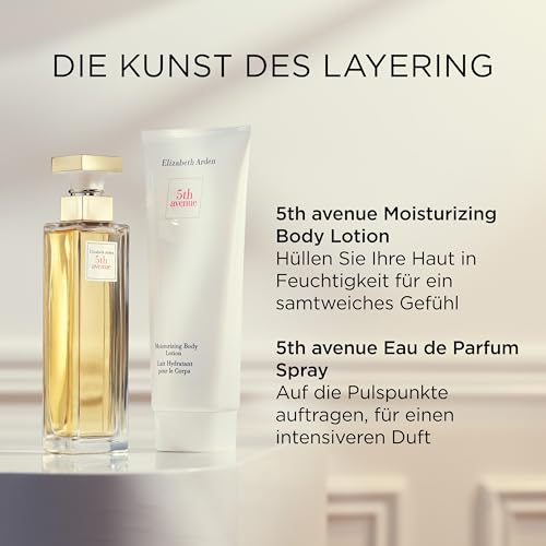 Elizabeth Arden - 5th Avenue, Eau de Parfüm, Parfümspray für Damen, elegant und luxuriös mit blumigen Noten von rosa Magnolie, Veilchen und Bernstein, frisches und leichtes Aroma - 125 ml