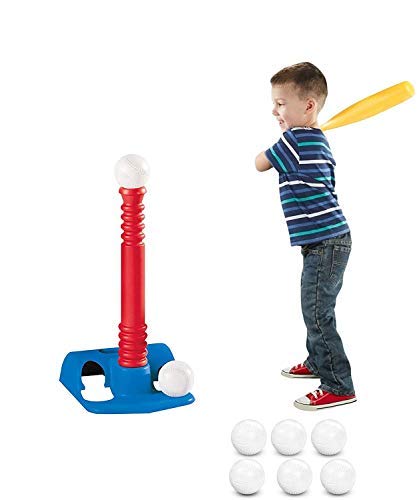 T-Ball Set / Tee Ball - Toddlers and Kids Batting Tee Game with 8 Balls. Develops and Improves Baseball, Softball, Wiffle Ball Skills - Sports Toy for Boys & Girls, Children Ages 3-12