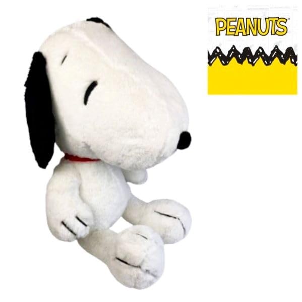 Peanuts Peluche Snoopy clásico gigante XXL Altura 50 cm sentado y 70 cm de pie – Perrito – Colección – Color blanco