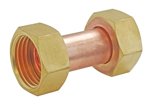 SOMATHERM FOR YOU, Raccord Cuivre Droit 2 Écrous Tournants 20x27 - Raccordement Plomberie pour Eau Chaude/Froide - Compatible avec Raccords Filetés Mâles - Étanchéité avec Joint Plat