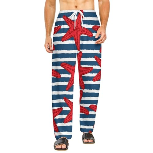 Bas de pyjama femme long rouge vêtement de nuit pantalon de détente taille S