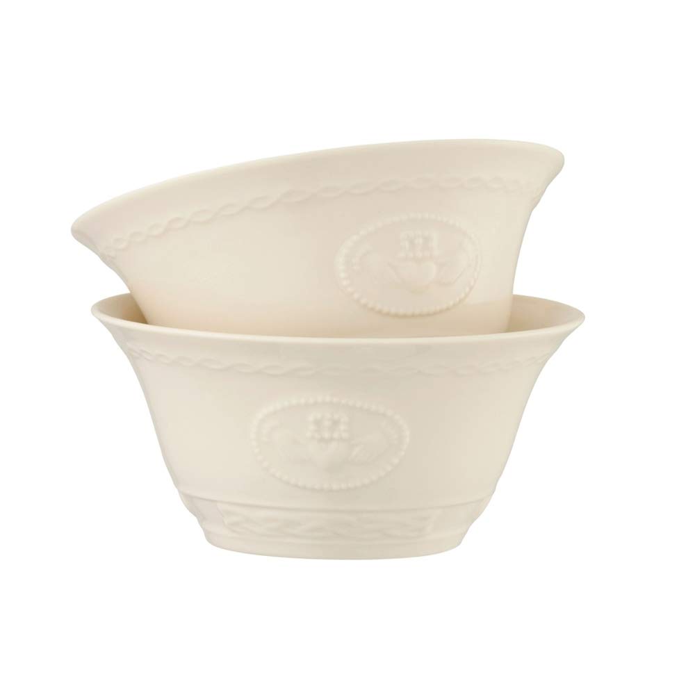 BelleekCladdagh Bowls, White, 20fl ocZ, Set of 2