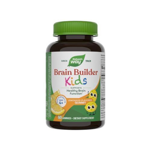 Nature's Way Kids Brain Builder Gummies, Ages 4+, Lemonade Flavored, 60 ct - image 1