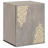 vidaXL Wandschrank Wandmontiert Grau 38 x 33 x 48 cm Massivholz Mango, Moderne Wandunit, rechteckiges Design, Coole Aufbewahrung, Mango-Holzschrank, platzsparendes Regal, praktisches Bad
