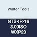 Walter Tools NTS-IR-16 3.00ISO WXP20 Carbide NTS Threading Inserts, Internal Thread, Full Profile, ISO Metric 60 Degree (Pack of 10)