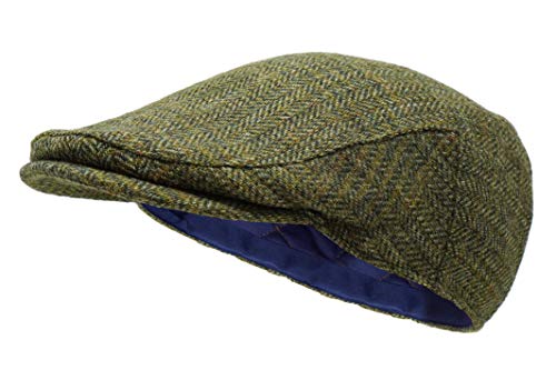 Borges & Scott The Galway - Irish Tweed Flat Cap - Country Green - Medium (57-60Cm) #TOP22