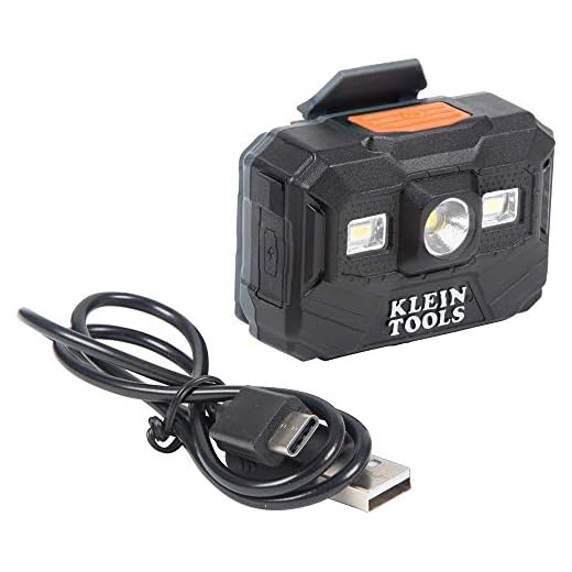 Klein Tools 56062 Rechargeable LED Headlamp / Worklight for Klein Hardhats, 300 Lumens, All-Day Runtime, 3 Modes, for Work and Outdoors