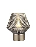  LIGHTING COLLECTION Lampe a poser, 1 lumiere, verre, chrome fumé
