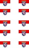 Nation Deutschland Bundesland Hessen Aufkleber 10 Stück Flaggen Fahne Set selbstklebend Sticker - PKW Auto Motorrad Biker Büro -F10