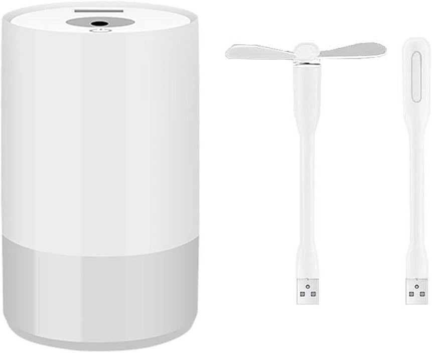 NP 320ML 3 In1 Mini Macaron Cups Aroma Humidifier Essential Oil Diffuser Colorful Night Lamp with Fan (Color : Grey)