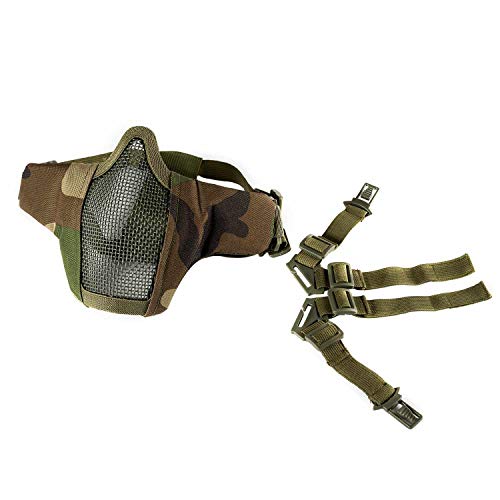 OneTigris 6" Foldable Half Face Mesh Mask Military Style Comfortable Adjustable Tactical Lower
