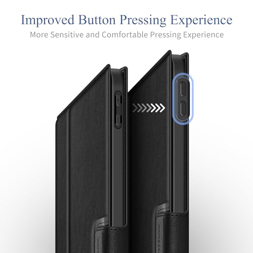 Image of Antbox for iPad Pro 11 Inch Case M5 2025 /M4 2024 Premium Vegan Leather | Supports Pencil Pro and Pencil (USB-C), Auto Sleep /Wake Function, Built-in Pencil Holder, Black