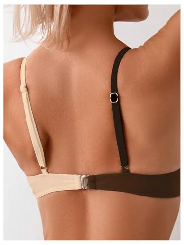 Verdusa Women's 2 Piece Color Block Swimsuit Underwired Criss Cross High Waisted Bikini Set4