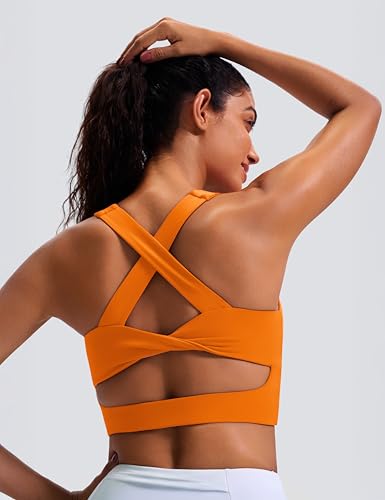 Image of Sports Bras for Women Criss-Cross Back Padded Workout Tank Tops Medium Support Crop Tops for Women