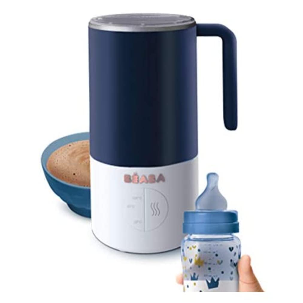 BÉABA - Milk Prep - Zubereiter für Fläschchen und milchhaltige Getränke - Heizt sich schnell auf - Milch aus Milchpulver, Muttermilch, Folgemilch, Schokomilch - Für Babies und Kleinkinder - Blau