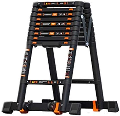 Telescoping Telescopic extension portable – Collap Orange + Black Telescoping Ladder for Building Maintenance DIY, Heavy Duty Aluminum Engineering Ladders, 2.3m-4.7m, Load 150kg (Size : 3.9m/12.8ft(3.