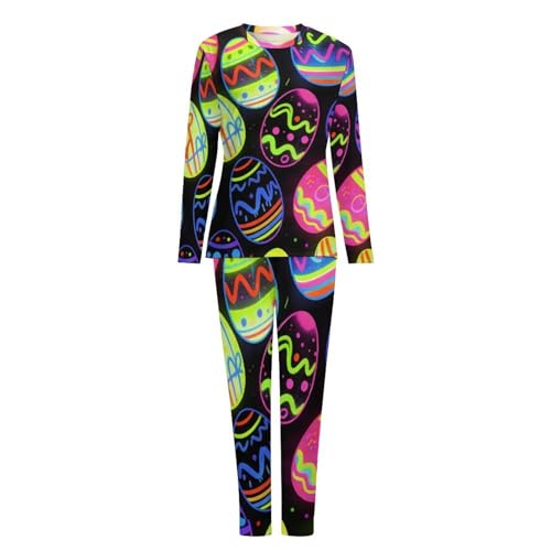 Image of Womens Pajamas Sets 2 Piece Long Sleeve Lounge Set Loose Pants Pj Sets Loungewear with Pockets