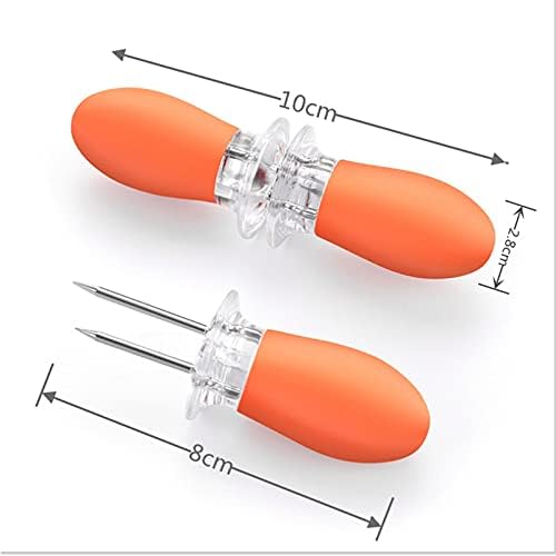 8 Pcs Corn Forks Corn Holders,Corn on The Cob Forks,Safe Interlocking Forks for Corn on The Cob Skewers with Silicone Handle,Corn on The Cob Holders for Kitchen,BBQ,Parties,Picnics and Camping