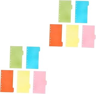 Tofficu Encadernador 12Pçs Mini Clipes De Cadernos Espirais Mini Bloco De Notas Separadores De Papel 6 Divisórias Para 3 Argolas Cartões De Guia Recarga De Caderno A5 Recarga De Papel