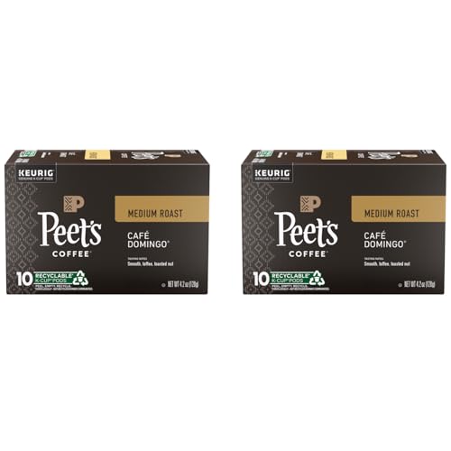 Image of Peet's Coffee, Medium Roast Keurig K-Cup Pods - Cafe Domingo 20 Count (2 Boxes of 10 Pods)