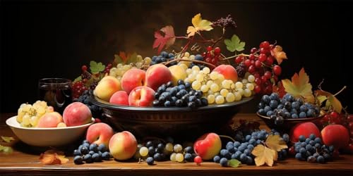 Peinture diamant adulte anti-stress, kit complet broderie 5D fruits 50x100cm