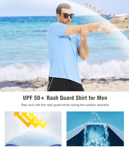Image of Kinglaman 1 /4 /5 /6 Pack Men's Workout Gym Dry Fit Short Sleeve T Shirts | Quick Dry Fabric, Breathable Mesh, Moisture Wicking, Athletic Regular Fit, for Training, Running, All Sports Activities