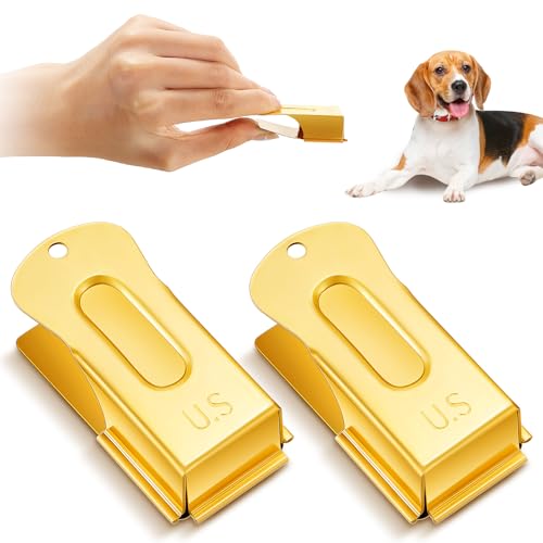 VercanMonth 2 Pieces Brass Dog Training Clicker Signaling Puppy Cricket Metal Dog Clicker for Puppy...