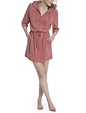 CALIDA Damen After Shower Bademantel, Rot (Dusty Cedar Red 205), 44-46