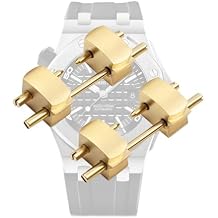 Stainless Steel Head Grain Compatible To Audemars Piguet Royal Oak Offshore 15710 15720 Rubber Watch Strap 4.5mm silver