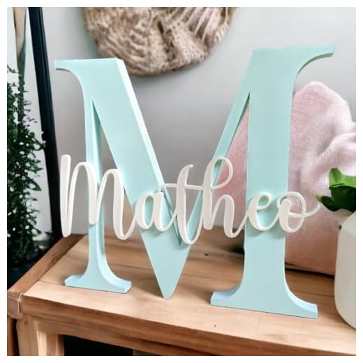 Lettre décorative avec nom personnalisé à poser ou à accrocher. Choisissez parmi différentes tailles et couleurs. Idéale pour la chambre d'enfant, cadeau origina