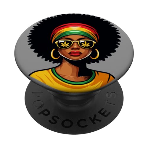 Africa Woman Headscarf Nubian Melanin Popping Black History PopSockets PopGrip Intercambiable