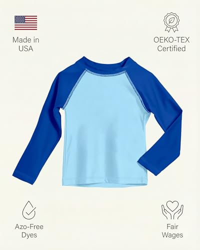 Image of City Threads Rash Guard for Boys SPF 50+ Made in USA, Long Sleeve Swim Shirt with Sun Protection, Toddler, and Youth Sizes