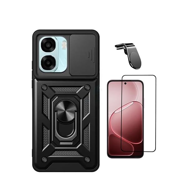 Kit protección OPPO A6 4G de cristal templado Gorillasglass y funda negra militar