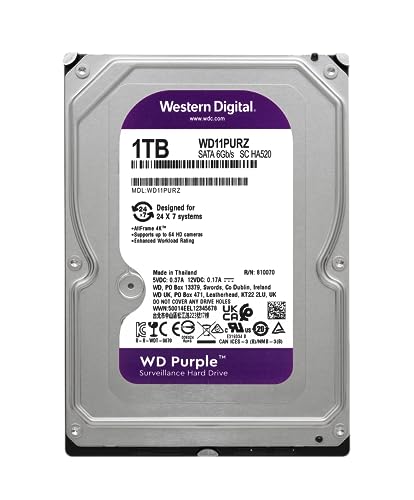 Western Digital 1TB WD Purple Surveillance Internal Hard Drive HDD - SATA 6 Gb/s, 64 MB Cache, 3.5" - WD11PURZ - Image 2
