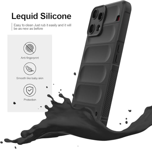 Image of ShieldTech AirGuard Series Back Cover Case for Nothing Phone 3a Lite | Microfiber Lining | Airbag Cushion Drop Protection | Silicone Cover Case | Anti Slip Grip - Black for Nothing Phone 3a Lite