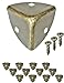 Fuxxer - 10 angoli arrotondati per mobili antichi, angoli protettivi, guarnizioni metalliche per scatole, mobili, scaffali, tavoli, paraspigoli, ottone antico, set di 10, 38 x 38 mm
