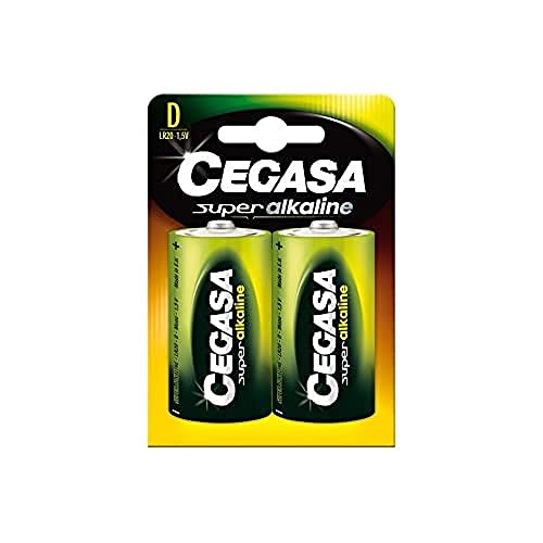 cegasa Superalkaline - Pack 2 Pilas LR20, Color Verde