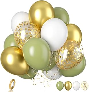 Safari Jungle Balloons, 20 PCS Green Jungle Balloons, 12 Inch Leopard Zebra Tiger Animal Print Balloons Latex Gold Confetti Balloons for Birthday Baby Shower Animal Jungle Theme Party Decorations