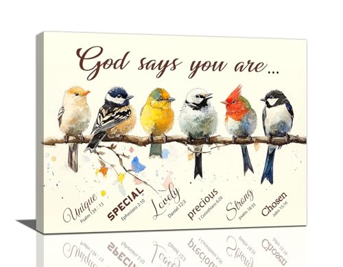 Farmhouse Bird Wall Decor Christian Bible Verse Pictures Wall Art
