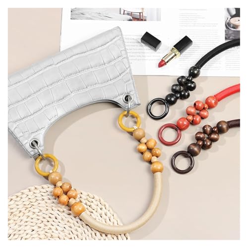 Asas de madera para bolsos cadena con cuentas correa mango multicolor DIY 5