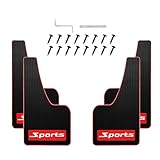 GutGiel Car Mud Flaps 4PCS Universal Soft Rubber Splash Guards Mudguard for Front & Rear, No-Collision Design Fender Wheel Tire Mud Flaps Fit for Trucks Cars SUV (43.5cm 23cm 0.5cm Sports)