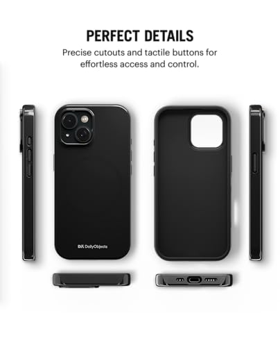 Image of DailyObjects Polycarbonate Enamel Bumper Magsafe Case For iPhone 14 Plus Compatible With Mag-Safe Wireless Charging | Black Hybrid Magnetic Back Cover