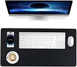Lonnom Leather Desk Pad, Mouse Pad, Non-Slip Desk Protector Mat, Leather Desk Blotter, Computer Desk