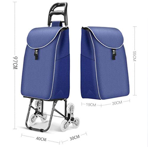 Tragbare, faltbare Einkaufstasche mit Rollwagen, Einkaufstrolley, wasserdicht, groß, leicht und stark, Pull/Push-Cart (D… – Bild 8