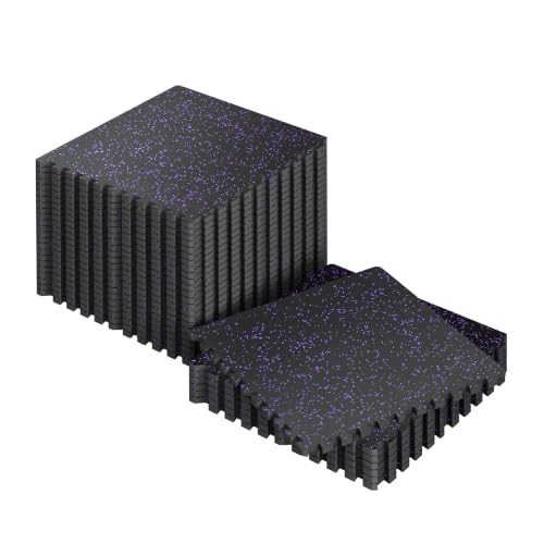 Image of SUPERJARE 0.56'' Thick 120 Sq Ft Rubber Top Gym Flooring for Home Gym
