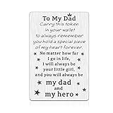 Engraved Wallet Card Insert Gifts for Dad From Son Daughter Father's Day Presents To Daddy Birthday...