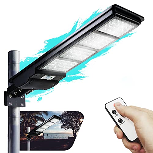 Jsieem 300W Solar Street Light 8000LM Solar Lights Outdoor Waterproof Solar Flood Lights Outdoor with Motion Sensor and Remote Control