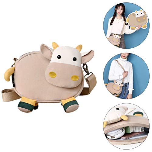 KESYOO Bolsas Crossbody Bolsa de Lona de PelÃºcia Em Forma de Vaca Bolsa de Ombro Casual Bolsa Hobo