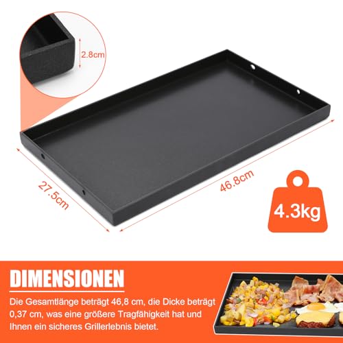 Denmay 46,8 x 27,5cm Grillplatte für Enders Urban, Urban Pro, Explorer, Explorer Pro Gasgrill, Antihaftbeschichtung Grillplatte Grill Zubehör,1 Stück